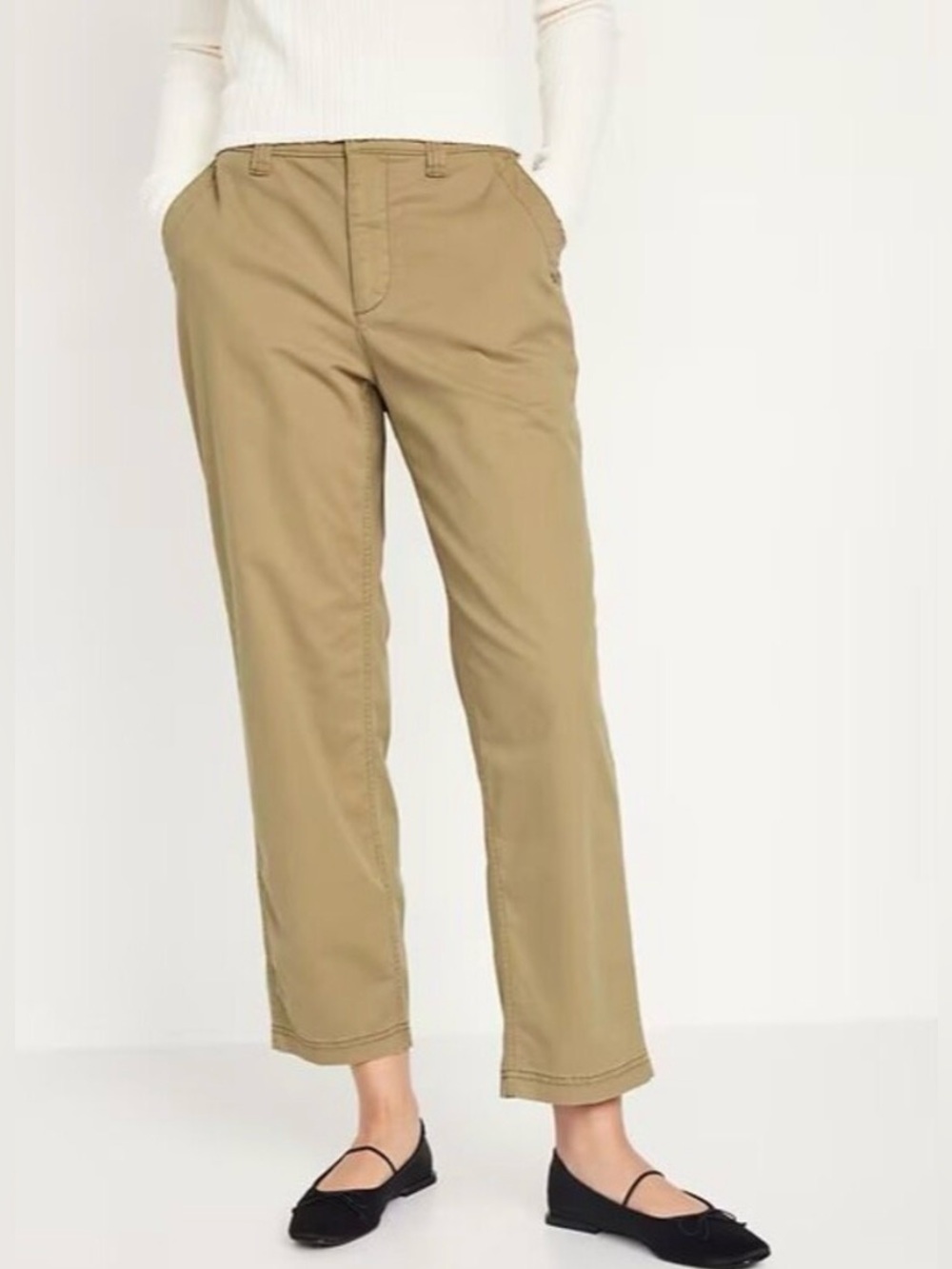 Old Navy High-Rise OG Chino Pants Women XL High-Rise Ankle Length Khaki/Tan NWT